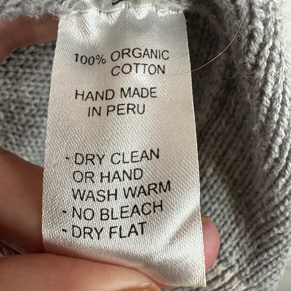 Indigenous Womens size Small Knit Organic Cotton Open Cardigan Gray Cable Knit - Picture 8 of 8